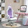 Faux Leather Gaming Chair 65cm Wide With Headrest And Removable Rabbit Ears - Velmora