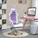 Faux Leather Gaming Chair 65cm Wide With Headrest And Removable Rabbit Ears - Velmora
