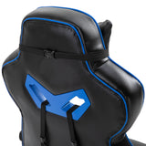Faux Leather Gaming Chair 65cm Wide With Headrest And Swivel Wheels - Velmora