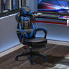 Faux Leather Gaming Chair 65cm Wide With Headrest And Swivel Wheels - Velmora