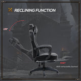 Faux Leather Gaming Chair 65cm Wide With Headrest And Swivel Wheels - Velmora