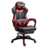 Faux Leather Gaming Chair 65cm Wide With Headrest And Swivel Wheels - Velmora