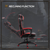 Faux Leather Gaming Chair 65cm Wide With Headrest And Swivel Wheels - Velmora