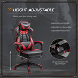 Faux Leather Gaming Chair 65cm Wide With Headrest And Swivel Wheels - Velmora