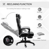 Faux Leather Gaming Chair 65cm Wide With Headrest And Swivel Wheels - Velmora