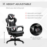 Faux Leather Gaming Chair 65cm Wide With Headrest And Swivel Wheels - Velmora
