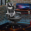 Faux Leather Gaming Chair 65cm Wide With Headrest And Swivel Wheels - Velmora