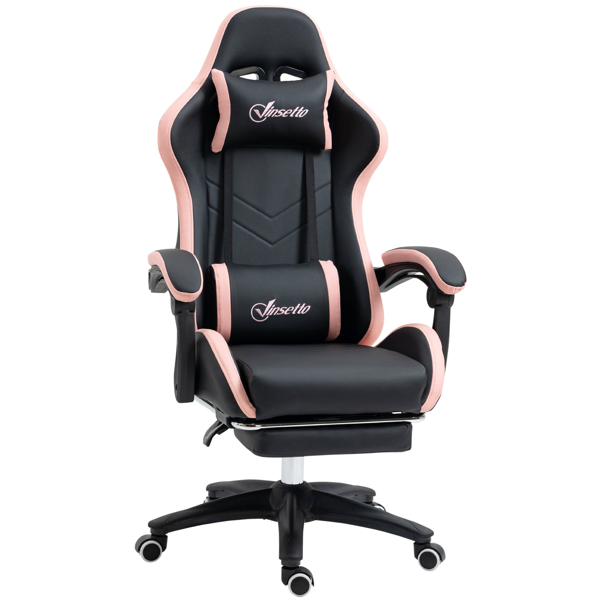 Faux Leather Gaming Chair 65cm Wide With Headrest - Velmora