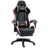 Faux Leather Gaming Chair 65cm Wide With Headrest - Velmora