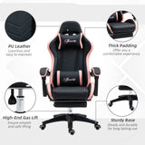 Faux Leather Gaming Chair 65cm Wide With Headrest - Velmora
