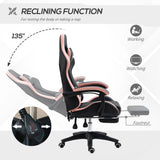 Faux Leather Gaming Chair 65cm Wide With Headrest - Velmora