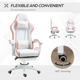 Faux Leather Gaming Chair 65cm Wide With Headrest - Velmora