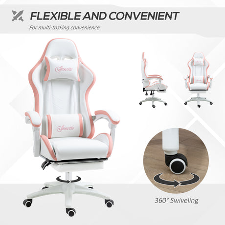 Faux Leather Gaming Chair 65cm Wide With Headrest - Velmora