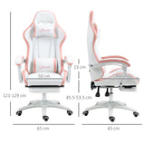Faux Leather Gaming Chair 65cm Wide With Headrest - Velmora