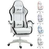 Faux Leather Gaming Chair 65cm Wide With Headrest - Velmora