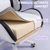 Faux Leather Gaming Chair 65cm Wide With Headrest - Velmora
