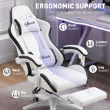 Faux Leather Gaming Chair 65cm Wide With Headrest - Velmora