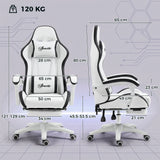 Faux Leather Gaming Chair 65cm Wide With Headrest - Velmora