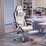 Faux Leather Gaming Chair 65cm Wide With Headrest - Velmora