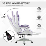 Faux Leather Gaming Chair 65cm Wide With Headrest - Velmora