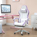 Faux Leather Gaming Chair 65cm Wide With Headrest - Velmora
