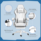 Faux Leather Gaming Chair 65cm Wide With Headrest - Velmora