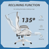 Faux Leather Gaming Chair 65cm Wide With Headrest - Velmora