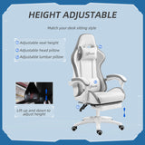 Faux Leather Gaming Chair 65cm Wide With Headrest - Velmora