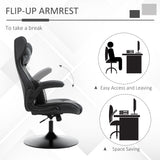 Faux Leather Gaming Chair 67cm Wide With Headrest And Flip-up Armrest - Velmora
