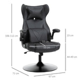 Faux Leather Gaming Chair 67cm Wide With Headrest And Flip-up Armrest - Velmora