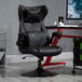 Faux Leather Gaming Chair 67cm Wide With Headrest And Flip-up Armrest - Velmora