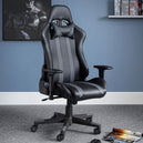 Faux Leather Gaming Chair With Grey Accents - Meteor