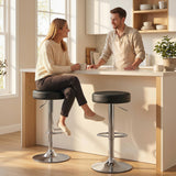 Faux Leather Height Adjustable Breakfast Bar Stools in Set Of 2 - Velmora
