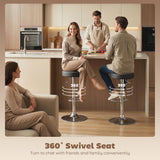 Faux Leather Height Adjustable Breakfast Bar Stools in Set Of 2 - Velmora