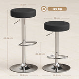 Faux Leather Height Adjustable Breakfast Bar Stools in Set Of 2 - Velmora
