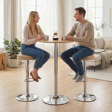 Faux Leather Height Adjustable Breakfast Bar Stools in Set Of 2 - Velmora