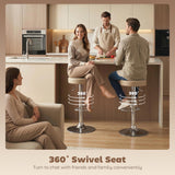 Faux Leather Height Adjustable Breakfast Bar Stools in Set Of 2 - Velmora