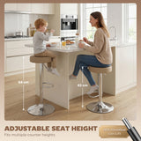 Faux Leather Height Adjustable Breakfast Bar Stools in Set Of 2 - Velmora