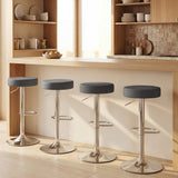 Faux Leather Height Adjustable Breakfast Bar Stools in Set Of 2 - Velmora
