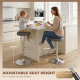 Faux Leather Height Adjustable Breakfast Bar Stools in Set Of 2 - Velmora