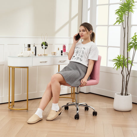 Faux Leather Home And Office Chair 44cm Wide - Velmora