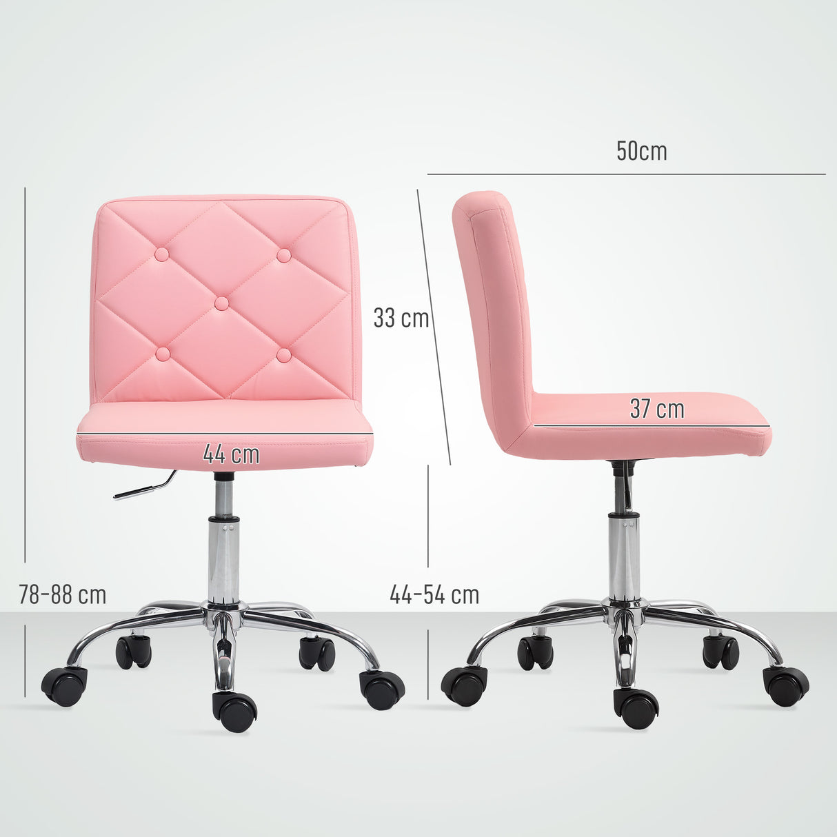 Faux Leather Home And Office Chair 44cm Wide - Velmora