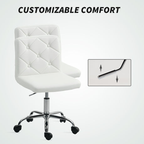Faux Leather Home And Office Chair 44cm Wide - Velmora