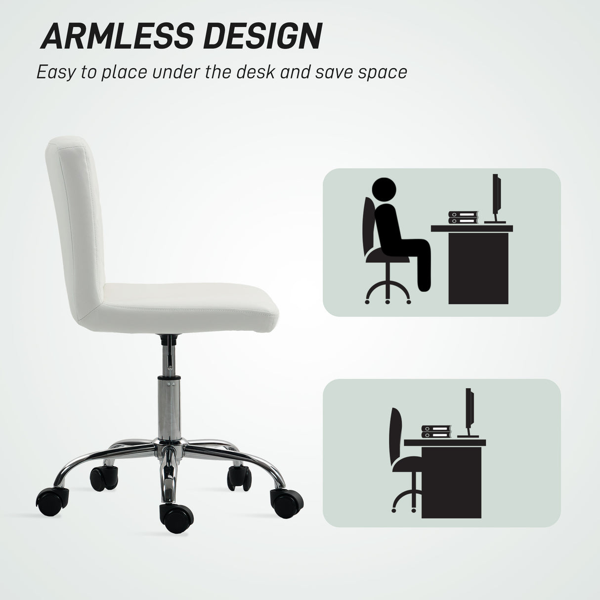 Faux Leather Home And Office Chair 44cm Wide - Velmora