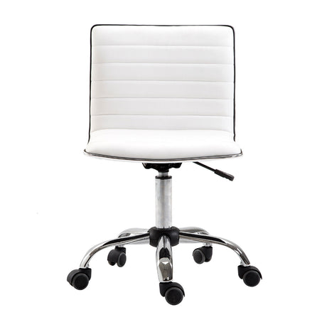 Faux Leather Home And Office Chair 48cm Wide With Armless - Velmora