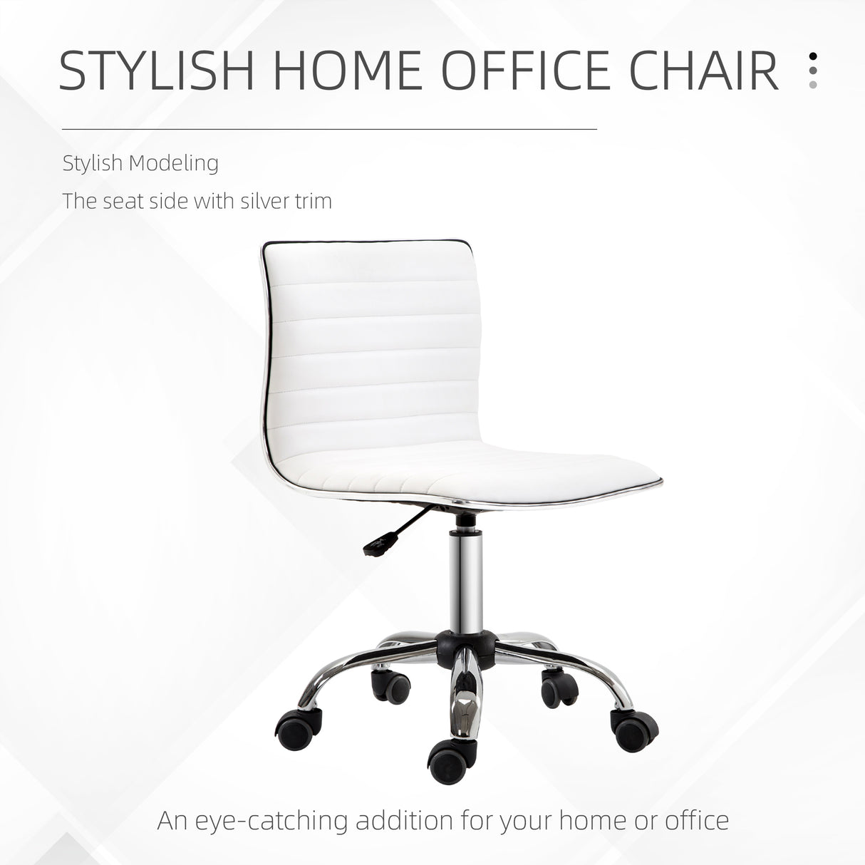 Faux Leather Home And Office Chair 48cm Wide With Armless - Velmora