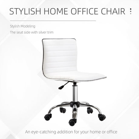 Faux Leather Home And Office Chair 48cm Wide With Armless - Velmora