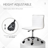 Faux Leather Home And Office Chair 48cm Wide With Armless - Velmora
