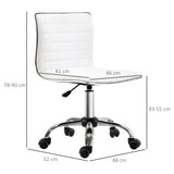 Faux Leather Home And Office Chair 48cm Wide With Armless - Velmora