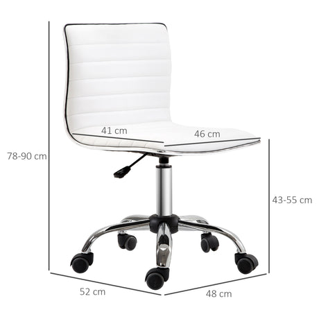 Faux Leather Home And Office Chair 48cm Wide With Armless - Velmora